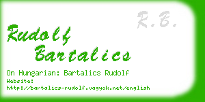 rudolf bartalics business card